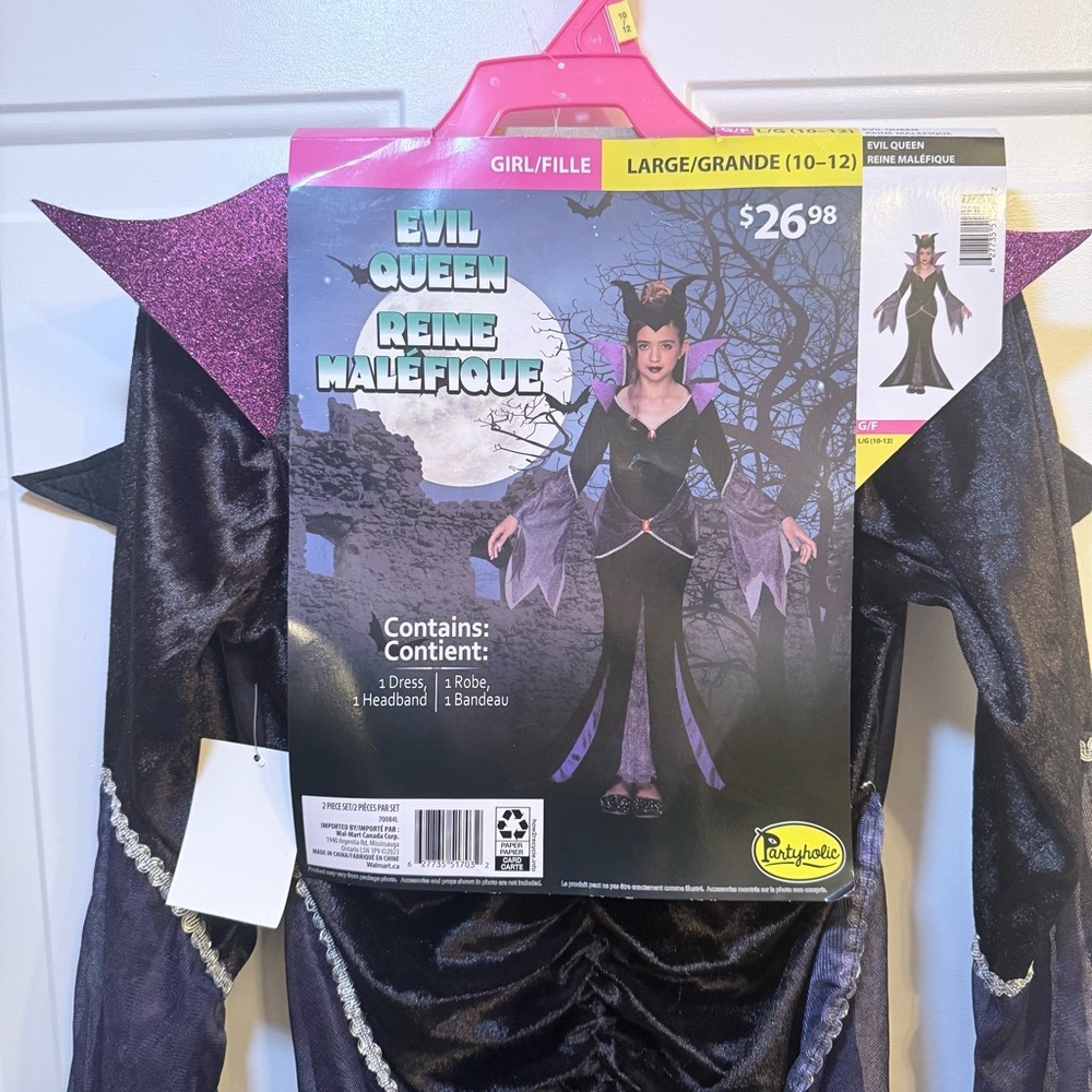 Evil Queen Costume for Kids - Black and Purple